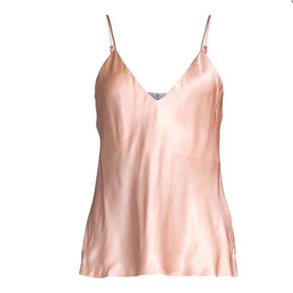 NWT Saks 5th Socialite Solid Satin Camisole Top in Blush - Picture 3 of 5